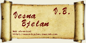 Vesna Bjelan vizit kartica